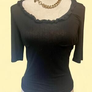 Betsey Johnson Vintage Black Label Ruffle Top